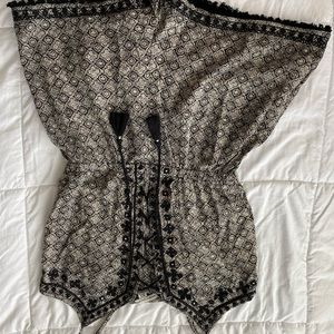 Black patterned romper